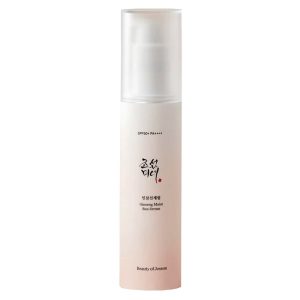 Beauty of Joseon Ginseng Moist Sun Serum SPF50+ PA++++ saules aizsardzība žeņšeņs pretnovecošanās niacinamīds ādas elastība UV aizsardzība mitrinošs serums kombinētai un sausai ādai