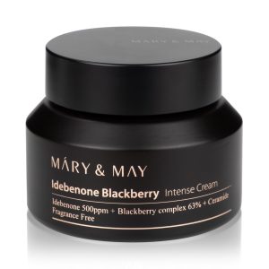 Mary&May Idebenone Blackberry Intensive Cream sejas krēms mitrinošs krēms pret grumbām antioksidantu krēms kazeņu ekstrakts idebenons keramīdi sausai ādai nobriedušai ādai