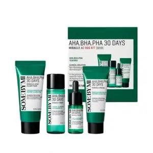 Some By Mi AC SOS AHA-BHA-PHA 30 Days Miracle Kit pūtītes ārstēšana problemātiska āda skābes komplekts toneris serums krēms attīrošas putas kombinētai un taukainai ādai poru sašaurināšana