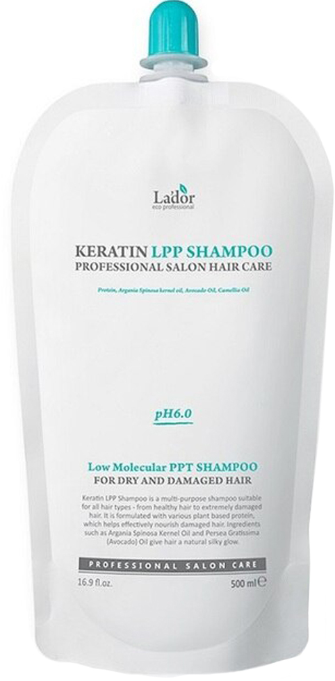Lador Keratin LPP šampūns bezsulfātu šampūns keratīns augu eļļas arganeļļa avokado eļļa matu kopšana dziļa attīrīšana matu stiprināšana zīdains mirdzums matu veselība matu stāvokļa uzlabošana keratīns matu kutikulas uzturs