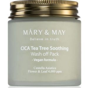 Mary&May CICA TeaTree Soothing Wash Off Pack mālu maska ​​jutīgai ādai, 125g.