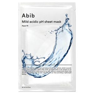 Abib Mild Acidic pH Sheet Mask Aqua Fit mitrinoša, viegli skābena maska ​​ar probiotikām, 30ml.