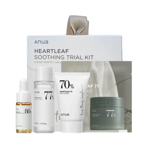 Anua Heartleaf Soothing Trial Kit mitrinošs komplekts sejas ādai.