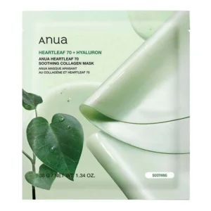 Anua Heartleaf 70 Soothing Collagen Mask nomierinoša hidrogēla maska ar kolagēnu